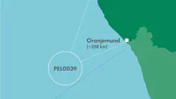 Location of PEL 0039 license offshore Namibia Location of PEL 0039 license offshore Namibia