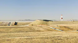 Pipeline construction through a gas field in Wyoming Pipeline construction through a gas field in Wyoming