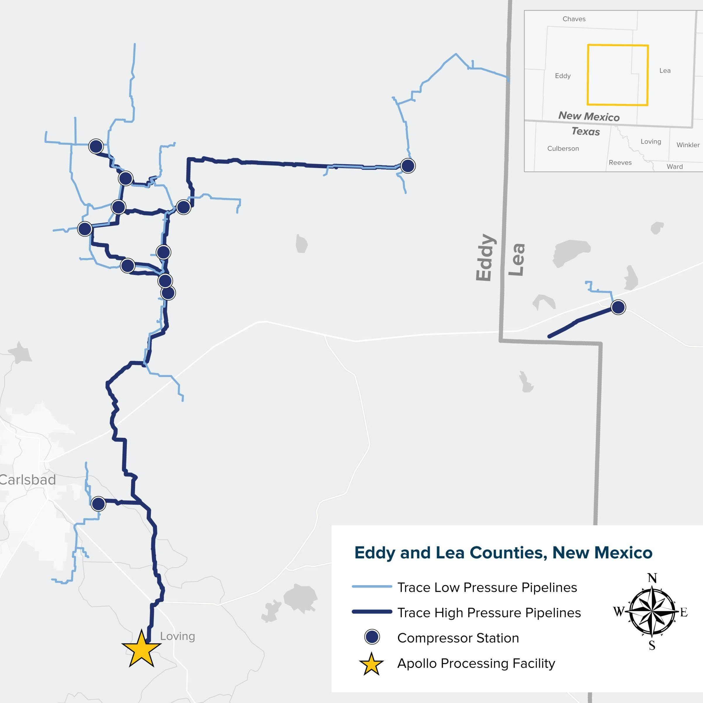 Trace's Northern Delaware basin system