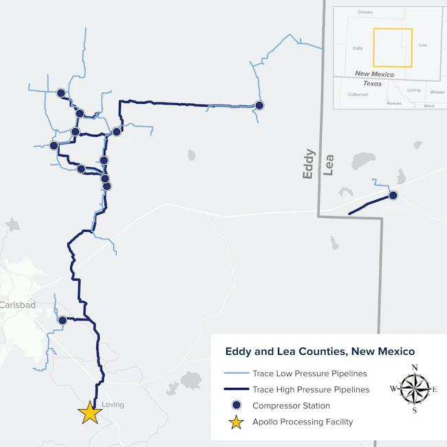 Trace's Northern Delaware basin system