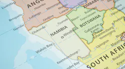 Partial Africa map focused on Namibia
