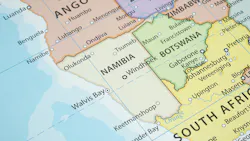 Partial Africa map focused on Namibia