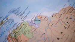 South America map with Suriname in focus