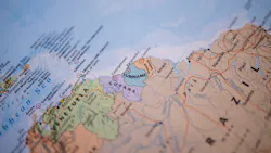 South America map with Suriname in focus
