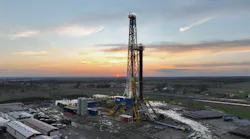 Natural gas rig drilling onshore US