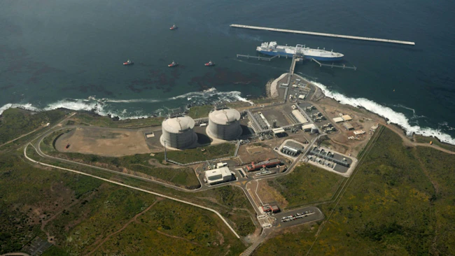 LNG export infrastructure on Mexico coastline