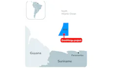 Map showing location of GranMorgu oil development project offshore Suriname