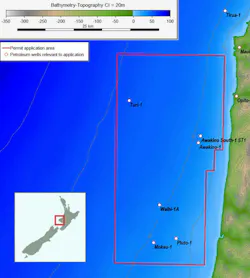 Sunda Energy has submitted an application for a new petroleum exploration permit in New Zeland's offshore Taranaki basin.