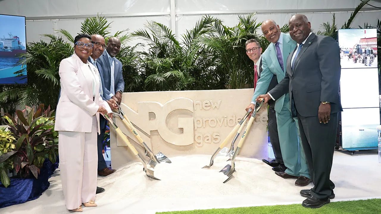 Groundbreaking of newly sanctioned LNG regasification terminal in The Bahamas.