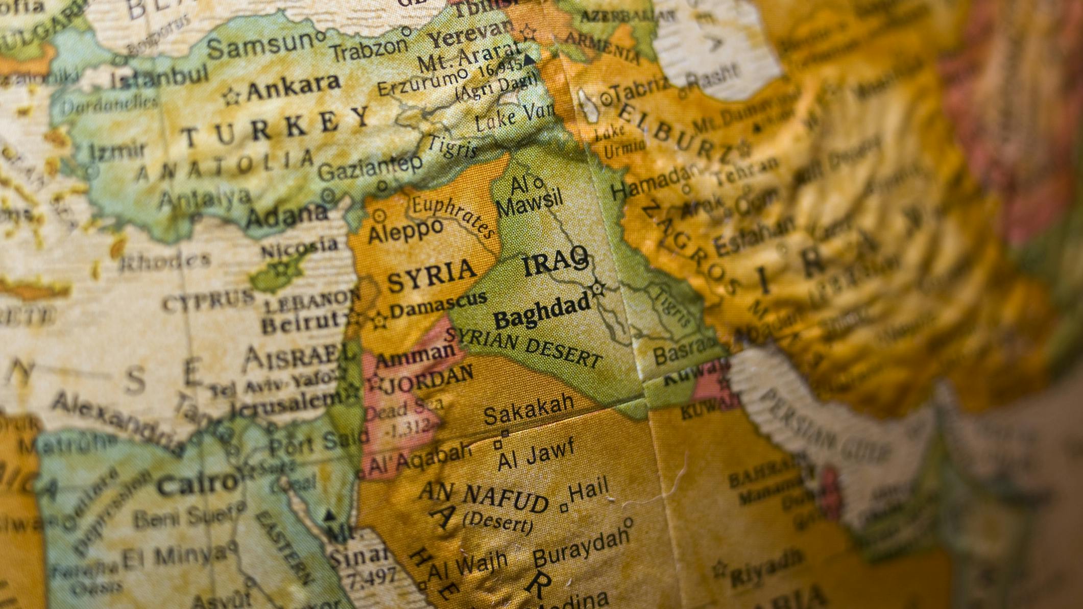 Map showing Iraq and surrounding region