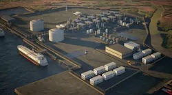Rendering of LNG export plant.