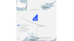 Map showing location of Cronos development offshore Cyprus.
