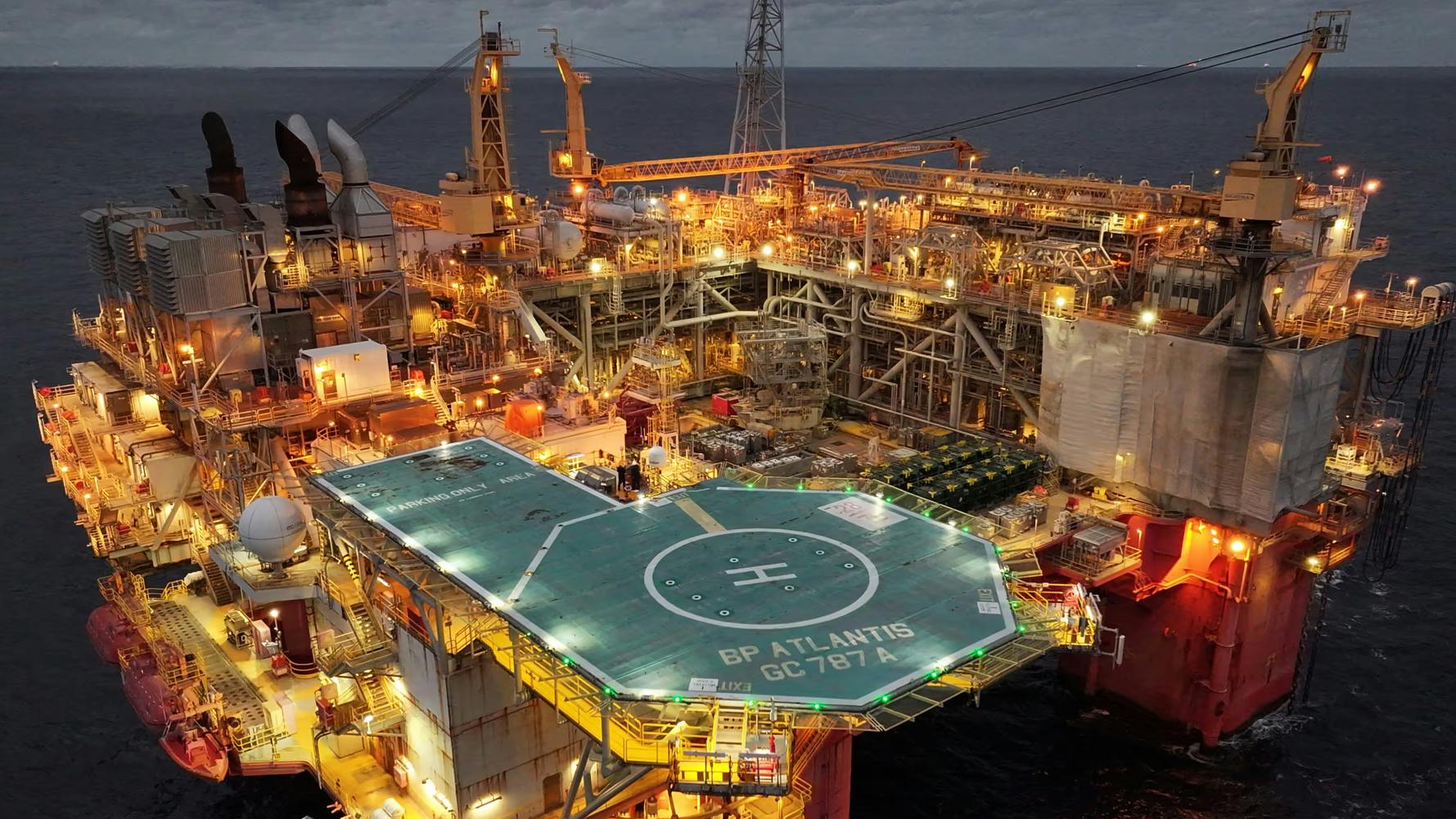 bp plc Atlantis oil and gas production platform, US Gulf of Mexico.