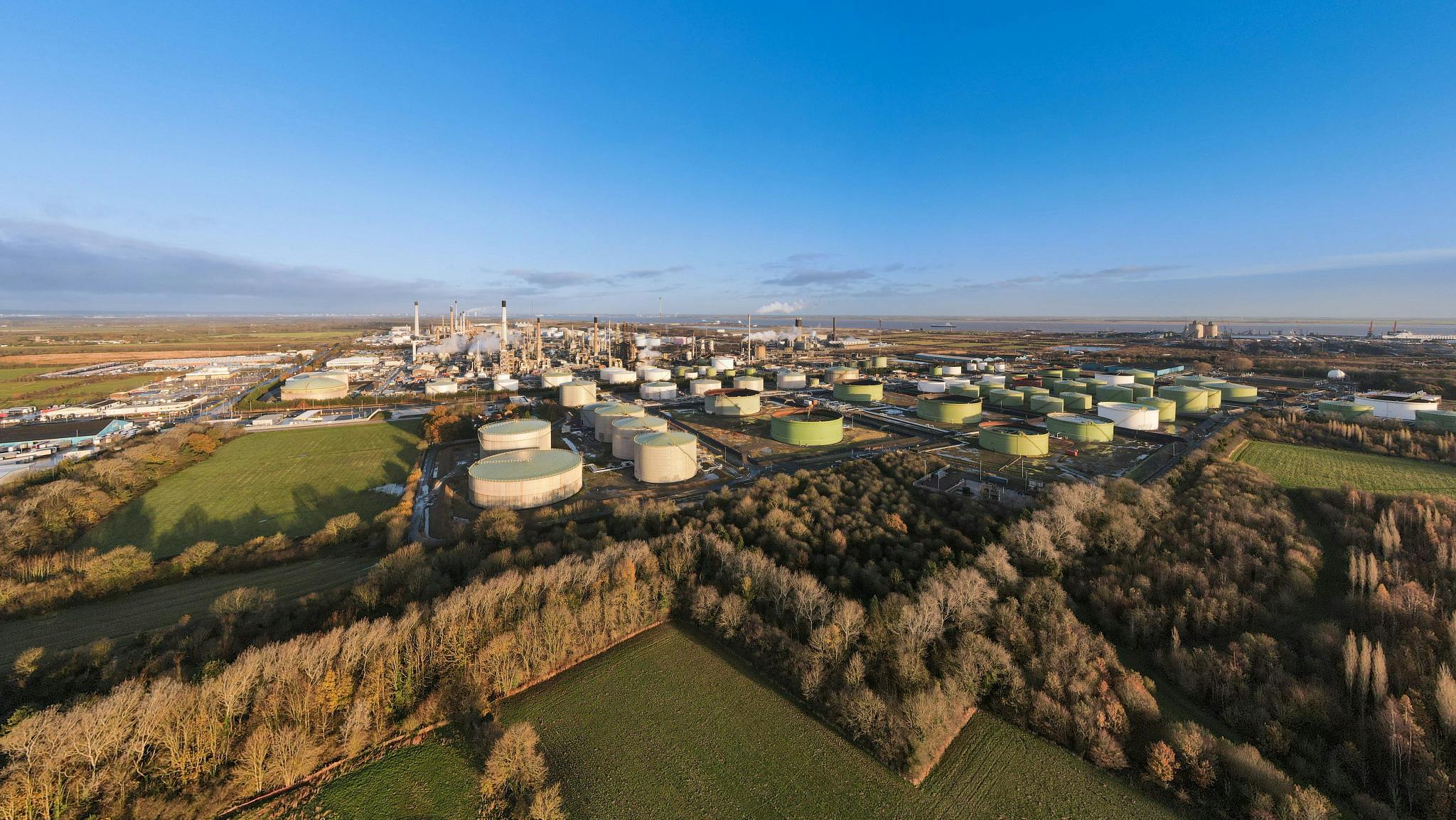 Refinery in Humber, North Lincolnshire, England.