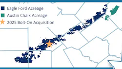 EOG Eagle Ford asset position and Austin Chalk asset acquisition map
