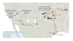 Map of newly sanctioned Western Gateway project