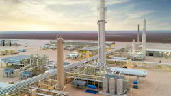 Installations for natural gas processing located in the Midland basin of the Texas Permian.