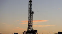 Drilling rig at sunrise