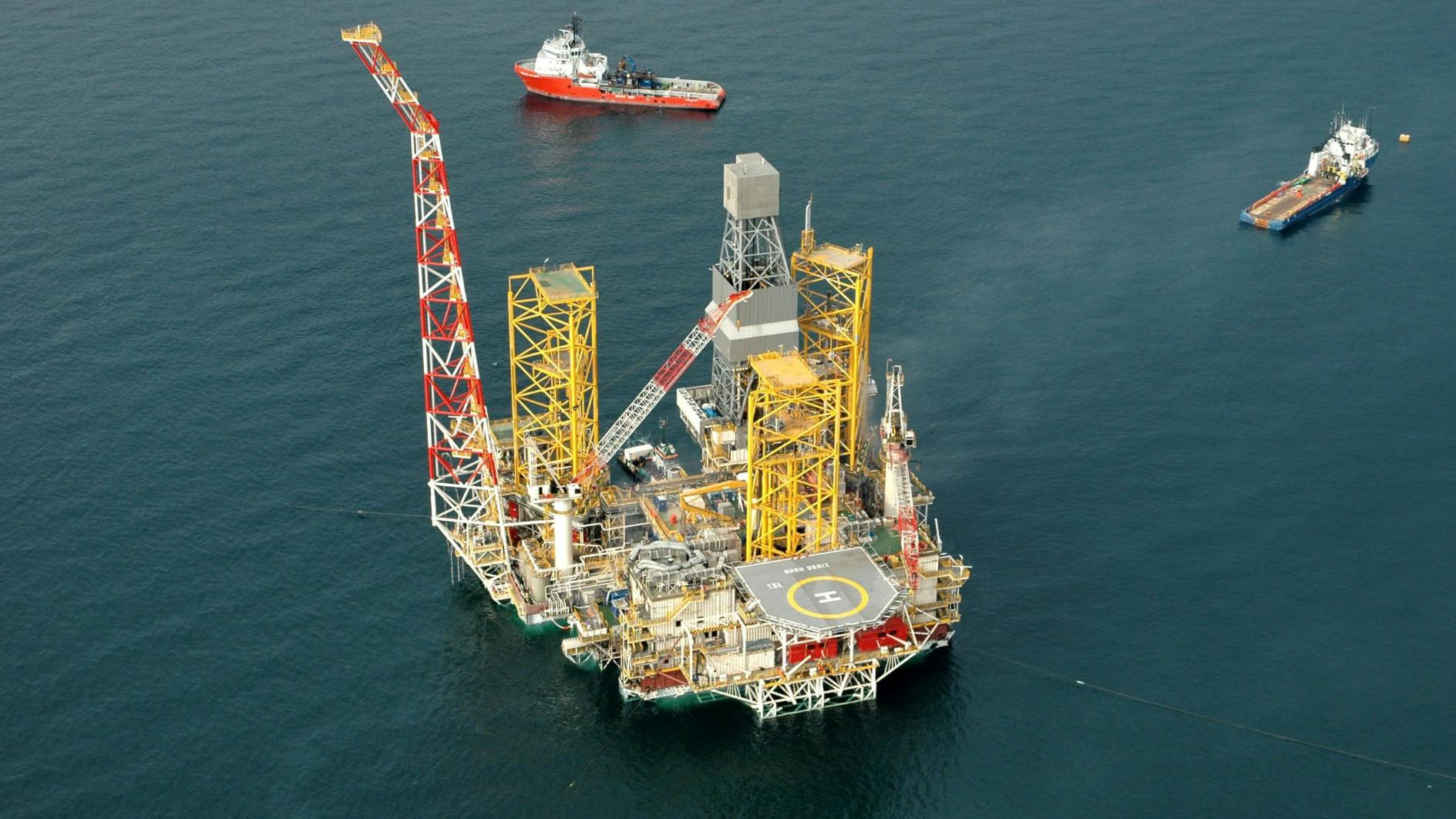 Shah Deniz Alpha platform offshore Azerbaijan in the Caspian Sea.