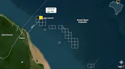 A map showing Block FZA-M-59 offshore Brazil