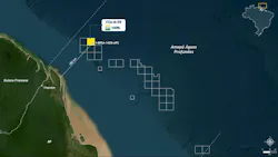 A map showing Block FZA-M-59 offshore Brazil