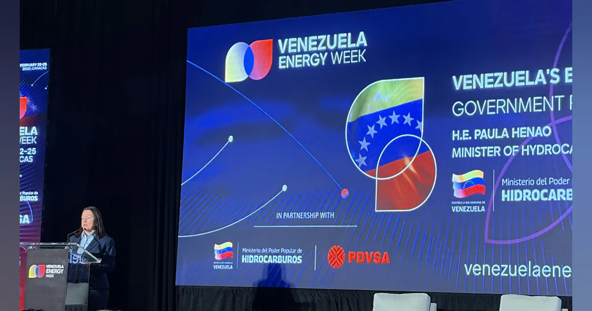 Photograph accompanying Caracas takes 916 exploration blocks to Houston. Two signed deals came back.