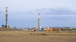 Oil and gas drilling equipment in Wyoming.