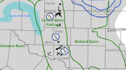 A map showing Ring Energy's CPB operations.