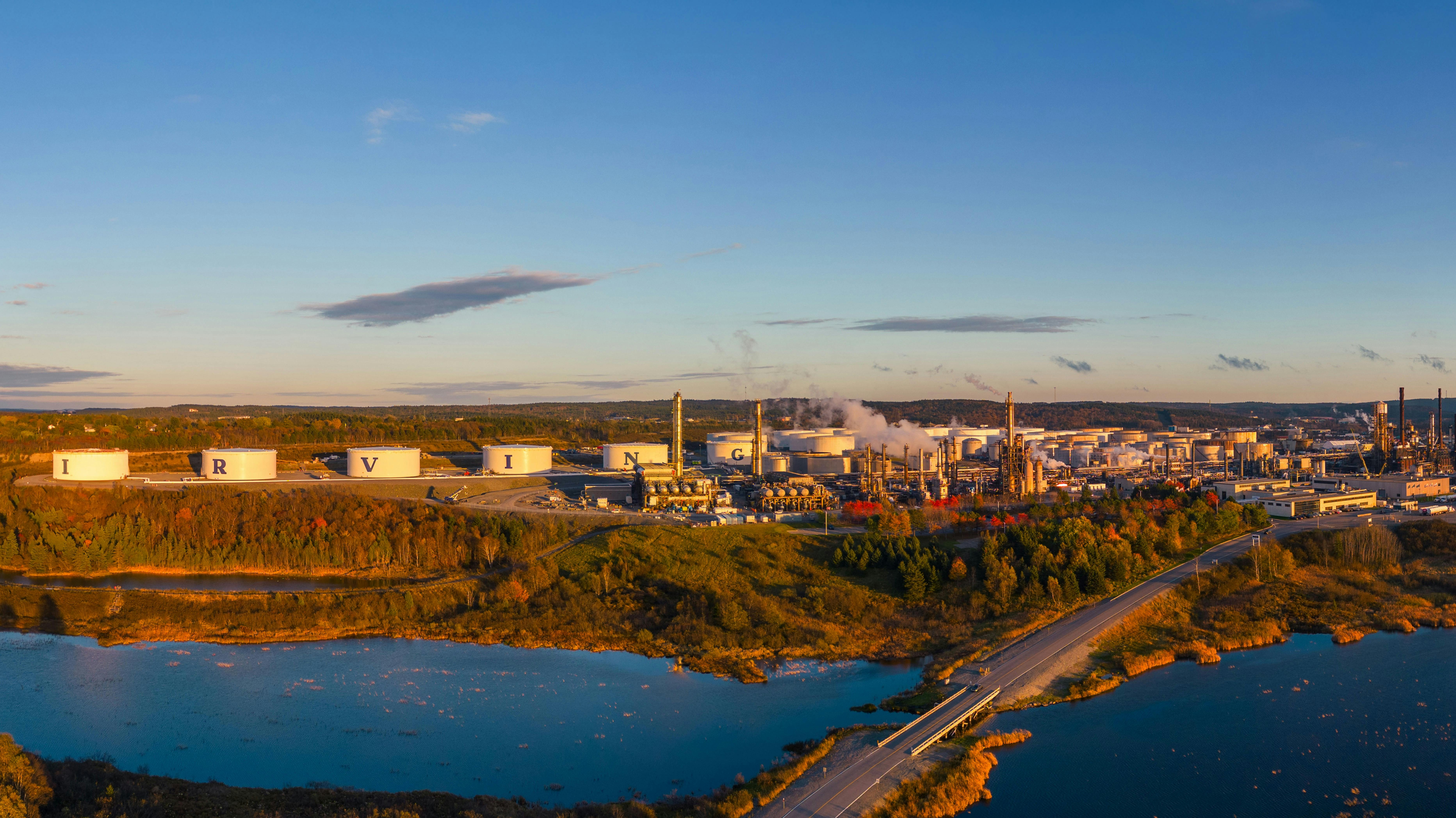 Photo showing a seaview of the Saint John refinery complex.