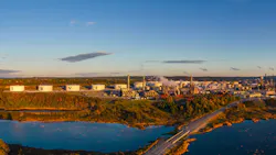 Photo showing a seaview of the Saint John refinery complex.