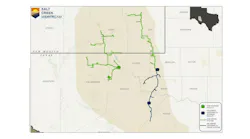 Salt Creek Midstream Delaware basin crude oil system map.
