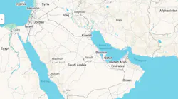 Map showing Strait of Hormuz