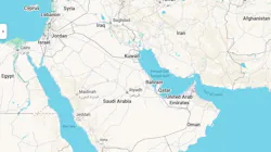 Map showing Strait of Hormuz