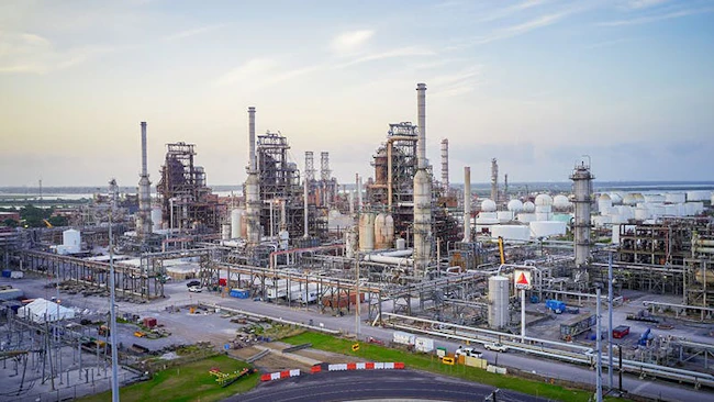 A panoramic view of installations and eqiupment at Citgo's refinery in Lake Charles, La.