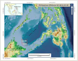 Tetragon Energy Philippines offshore permit map.