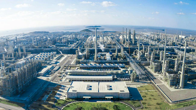 Panoramic view of processing units at ZPC's Zhoushan integrated refining complex