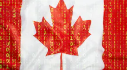 Binary code with Canada flag