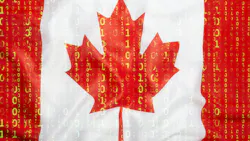 Binary code with Canada flag