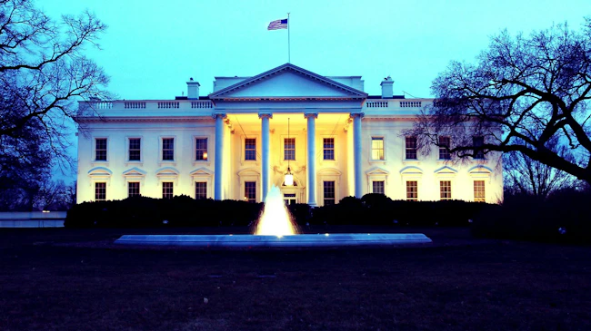 The White House at night