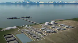 Alaska LNG liquefaction plant rendering