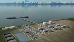 Alaska LNG liquefaction plant rendering