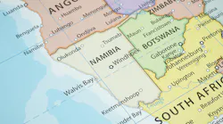 Map with Namibia in focus