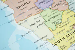 Map with Namibia in focus