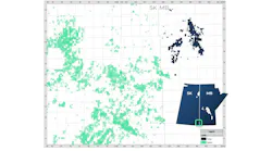 Map showing Corex and Saturn assets.