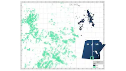 Map showing Corex and Saturn assets.