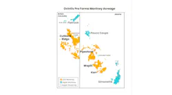 Map showing Ovintiv and Logan Energy acreage blocks in British Columbia and Alberta, Canada.