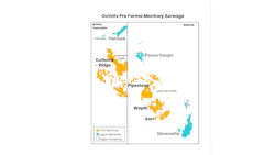 Map showing Ovintiv and Logan Energy acreage blocks in British Columbia and Alberta, Canada.