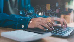 Artificial intelligence agents on laptop screen,