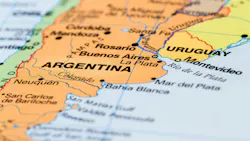 South America map with Argentina in focus