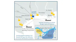 Map showing Valero US Gulf Coast refining and logistics network coupled with asset to be acquired from LyondellBassel